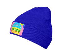 XZDZWK Bonnet tricoté Happy Birthday - Noir - Confortable et doux pour la peau - Convient pour les sports de plein air et les voyages, bleu, Taille unique