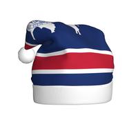 XZDZWK Chapeau de Noël en peluche avec drapeau de l'État du Wyoming - Confortable et polyvalent - Convient pour les activités du Nouvel An