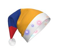 XZDZWK Chapeau de Noël imprimé drapeau de l'Arménie avec lumières LED clignotantes pour festival, décoration de fête et vacances