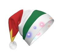 XZDZWK Chapeau de Noël imprimé drapeau des Seychelles avec lumières LED clignotantes pour festival, décoration de fête et vacances
