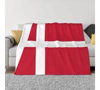 XZDZWK Couverture en flanelle anti-boulochage de 203,2 x 152,4 cm, motif drapeau danois, couverture pliable pour la maison, les voyages et l'extérieur