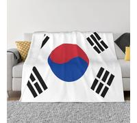 XZDZWK Couverture en flanelle anti-boulochage de 203,2 x 152,4 cm, motif drapeau de la République de Corée, couverture pliable pour la maison, les voyages et l'extérieur