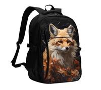 XZDZWK Fox and Flowers Sac à dos de voyage polyvalent léger simple compartiment indépendant grande capacité multi-poches