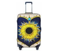 XZDZWK Housse de valise en forme de cœur avec motif de soleil - Anti-rayures et anti-poussière - Design personnalisé pour les voyages d'affaires et l'utilisation en extérieur, blanc, L