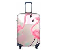 XZDZWK Housse de valise Love Flamingo anti-rayures et anti-poussière avec design personnalisé pour voyage, affaires et utilisation en extérieur, blanc, L