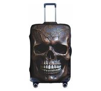 XZDZWK Housses de valise en cuivre avec motif tête de mort anti-rayures et anti-poussière avec design personnalisé pour les voyages d'affaires et une utilisation en extérieur, blanc, L