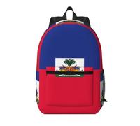 XZDZWK Le sac à dos simple de 43,2 cm avec drapeau haïtien est confortable et durable, adapté pour les trajets quotidiens à l'école et au travail