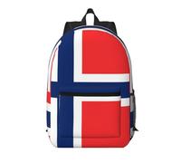 XZDZWK Le sac à dos simple de 43,2 cm avec drapeau norvégien est confortable et durable, adapté pour les trajets quotidiens à l'école et au travail