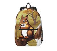 XZDZWK Le sac à dos simple d'écureuil mangeur de noix de 43,2 cm est confortable et durable, adapté pour les trajets quotidiens à l'école et au travail
