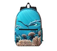 XZDZWK Le sac à dos simple en forme de baleines de 43,2 cm est confortable et durable, adapté pour les trajets quotidiens à l'école et au travail