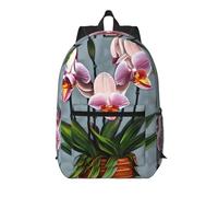 XZDZWK Le sac à dos simple orchidées en fleurs de 43,2 cm est confortable et durable, adapté pour les trajets quotidiens à l'école et au travail