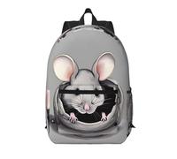 XZDZWK Le sac à dos simple rat gris de 43,2 cm est confortable et durable, adapté pour les trajets quotidiens à l'école et au travail