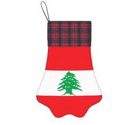 XZDZWK Les chaussettes de Noël sont élégantes avec motif drapeau du Liban et conviennent pour les décorations de cheminée et d'escalier