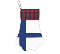 XZDZWK Les chaussettes de Noël sont élégantes avec motif drapeau finlandais et conviennent pour les décorations de cheminée et d'escalier