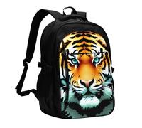 XZDZWK Little Fat Tiger Head Sac à dos de voyage polyvalent léger simple compartiment indépendant grande capacité multi-poches
