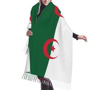 XZDZWK Magnifique écharpe à franges douce avec drapeau de l'Algérie imprimé châle pour l'automne et l'hiver en plein air chaleur et style