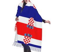 XZDZWK Magnifique écharpe à franges douce avec motif drapeau de la République de Croatie pour l'automne et l'hiver, chaleur et style en plein air