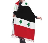 XZDZWK Magnifique écharpe à franges douce drapeau de la République arabe syrienne imprimé châle pour l'automne et l'hiver en plein air chaleur et style