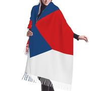 XZDZWK Magnifique écharpe à franges douce drapeau de la République tchèque imprimé châle pour l'automne et l'hiver en plein air chaleur et style