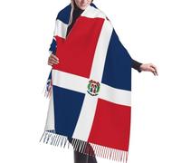 XZDZWK Magnifique écharpe à franges douce imprimée République dominicaine pour l'automne et l'hiver en plein air chaleur et style