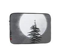 XZDZWK Moon Pine Tree Sac pour ordinateur portable pratique résistant aux chocs Impression élégante pour les voyages d'affaires, le travail et le bureau, Noir , 17 inch
