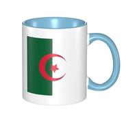 XZDZWK Mug classique avec drapeau de l'Algérie - Élégant et durable - Résistant à la décoloration - Convient pour la maison, le bureau et le restaurant - Bleu ciel