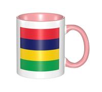 XZDZWK Mug classique avec drapeau de l'île Maurice - Élégant et durable - Rose - Résistant à la décoloration - Convient pour la maison, le bureau et le restaurant