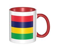 XZDZWK Mug classique avec drapeau de l'île Maurice - Élégant et durable - Rouge - Résistant à la décoloration - Convient pour la maison, le bureau et le restaurant