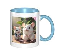 XZDZWK Mug classique avec inscription « Mother and Child Rats » - Bleu ciel - Résistant à la décoloration - Convient pour la maison, le bureau et le restaurant
