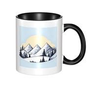 XZDZWK Mug classique blanc Snowy Mountains élégant, durable et résistant à la décoloration, convient pour la maison, le bureau et le restaurant