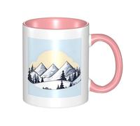XZDZWK Mug classique blanc Snowy Mountains élégant, durable et résistant à la décoloration, convient pour la maison, le bureau et le restaurant