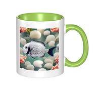 XZDZWK Mug classique motif poisson tropical blanc, élégant, durable et résistant à la décoloration, convient pour la maison, le bureau et le restaurant