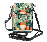 XZDZWK Petit sac à bandoulière léger et anti-vol de petite plante verte de dessin animé, résistant à l'usure, portable et pratique pour les voyages et l'utilisation quotidienne