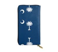 XZDZWK Portefeuille de grande capacité avec drapeau de la Caroline du Sud - Matériau souple - Multifonctionnel - Anti-perte - Protection de la vie privée