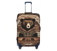 XZDZWK Rustic Lodge Bear Housse de valise anti-rayures et anti-poussière avec design personnalisé pour les voyages d'affaires et une utilisation en extérieur, blanc, L