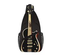 XZDZWK Sac à bandoulière décontracté pour guitare noire avec plusieurs poches, adapté pour les trajets quotidiens et le travail