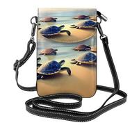 XZDZWK Sac à bandoulière léger et anti-vol Motif tortues sur la plage Petit sac à bandoulière portable et pratique pour les voyages et l'utilisation quotidienne