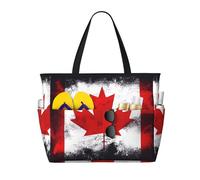 XZDZWK Sac de voyage de grande capacité avec plusieurs poches, pliable et léger, motif drapeau canadien, pour la gym, l'extérieur, la plage et le shopping