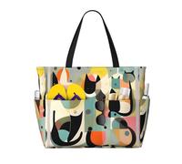 XZDZWK Sac de voyage pliable et léger pour la plage, le shopping, la plage, le milieu du siècle, l'art moderne du milieu du siècle, avec plusieurs poches, pliable et léger