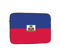 XZDZWK Sac pour ordinateur portable avec motif drapeau haïtien - Pratique - Résistant aux chocs - Impression élégante - Pour les voyages d'affaires, le travail et, Noir , 12 inch