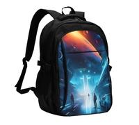 XZDZWK Science Fiction Future Sac à dos de voyage polyvalent léger simple compartiment indépendant grande capacité multi-poches