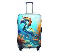XZDZWK Seabed Housse de valise en forme d'hippocampe corail anti-rayures et anti-poussière avec design personnalisé pour les voyages d'affaires et une utilisation en extérieur, blanc, XL