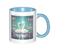 XZDZWK The Swan in Love Mug classique élégant durable et résistant à la décoloration Convient pour la maison, le bureau et le restaurant Bleu ciel