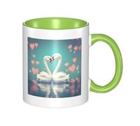 XZDZWK The Swan in Love Mug classique élégant durable et résistant à la décoloration Convient pour la maison, le bureau et le restaurant