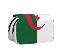 XZDZWK Trousse à crayons à clapet avec drapeau de l'Algérie - Design élégant et grande capacité - Convient pour les étudiants et les voyageurs d'affaires