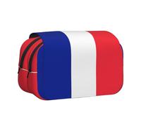XZDZWK Trousse à stylos à clapet avec drapeau français, design élégant et grande capacité, convient pour les étudiants et les voyageurs d'affaires