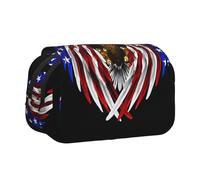 XZDZWK Trousse à stylos avec motif aigle patriotique des États-Unis - Design élégant et grande capacité - Convient pour les étudiants et les voyageurs d'affaires