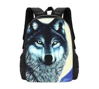 XZDZWK Wolf Under Moon Sac à dos décontracté élégant, durable et confortable pour les trajets quotidiens et les aventures en plein air