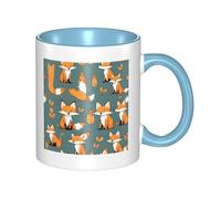 XZDZWK Yellow Fox Mug classique élégant durable et résistant à la décoloration Convient pour la maison, le bureau et le restaurant Bleu ciel