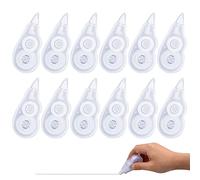 Xzeemo 12PCS Correction Mini Pocket Mouse Rubans Correcteurs, 4 m x 5 mm Rouleaux de Correction, Ruban Correcteur, Correcteur Souris, Roller Correcteur pour l'Ecole et au Bureau (Transparent-A)
